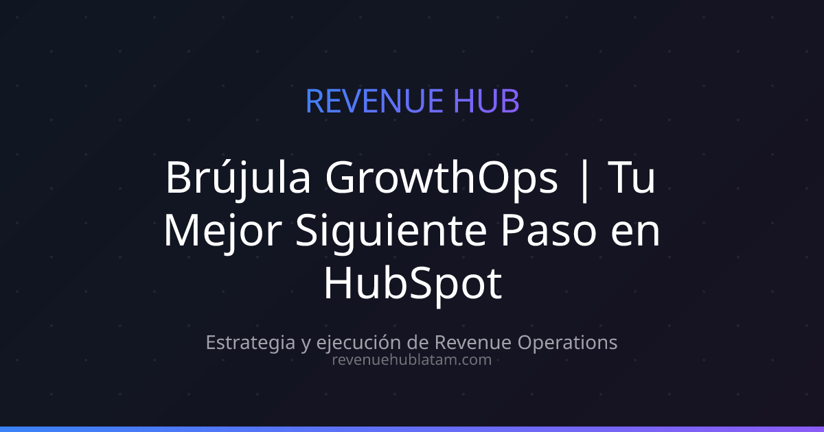 Brújula GrowthOps | Tu Mejor Siguiente Paso en HubSpot | Revenue Hub